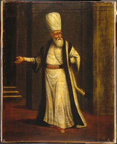 A Janissary Aga, 1737. Artist: Vanmour (Van Mour), Jean-Baptiste (1671-1737)