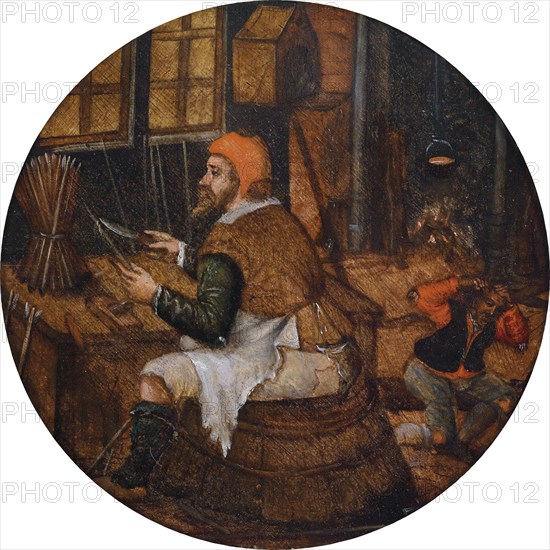 Arrow Maker. Artist: Brueghel, Pieter, the Younger (1564-1638)