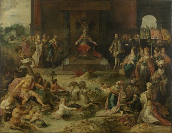 Allegory on the Abdication of Emperor Charles V in Brussels 25 October 1555, 1642. Artist: Francken, Frans, the Younger (1581-1642)