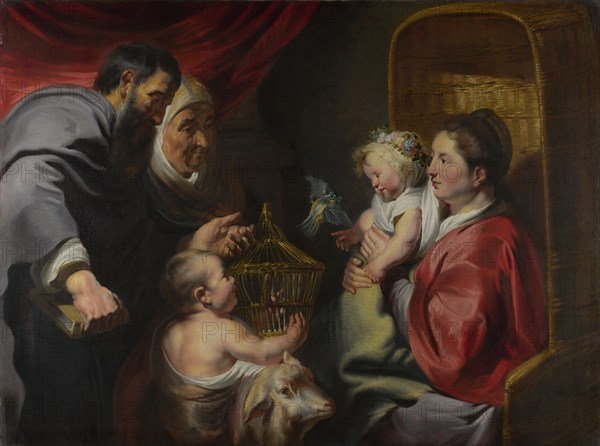 The Virgin and Child with Saints Zacharias, Elizabeth and John the Baptist, c. 1620. Artist: Jordaens, Jacob (1593-1678)