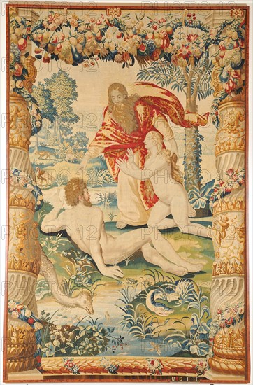 Adam and Eve (Tapestry), c. 1650-1660. Artist: Leyniers Workshop (active Mid of 17th cen.)