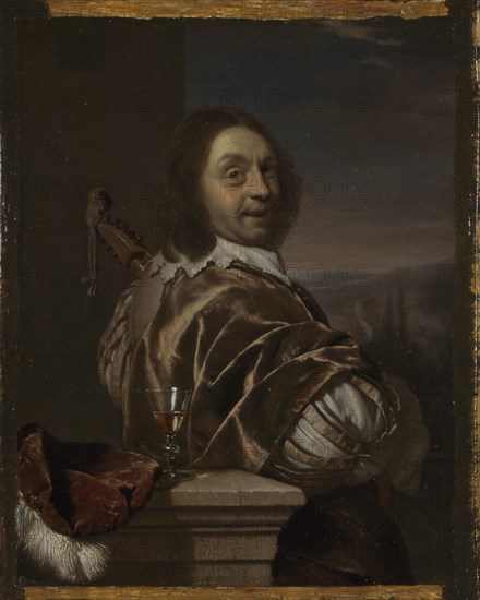 Self Portrait with a Cittern, 1674. Artist: Mieris, Frans van, the Elder (1635-1681)