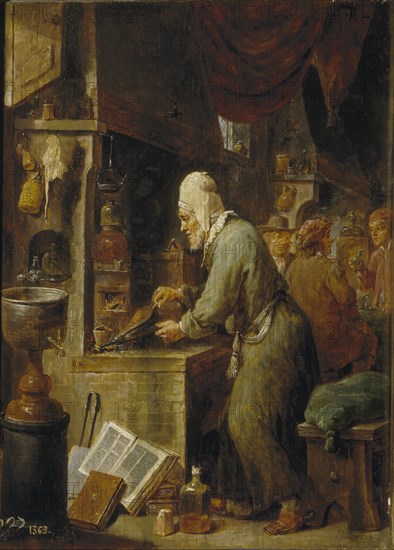 An Alchemist, 1631-1640. Artist: Teniers, David, the Younger (1610-1690)