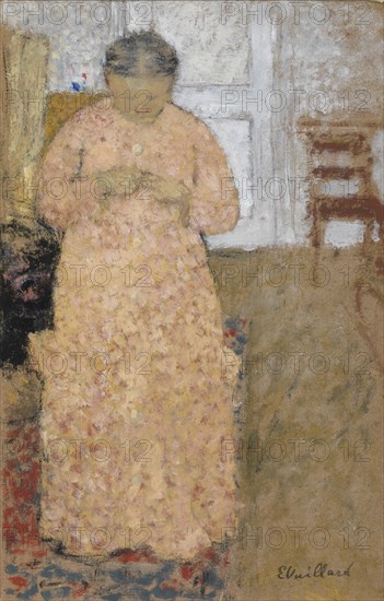 Woman in Pink Dress, um 1900-1904. Artist: Vuillard, Édouard (1868-1940)