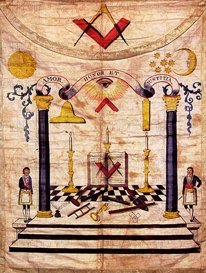 Master Mason Apron, 18th century. Artist: Anonymous