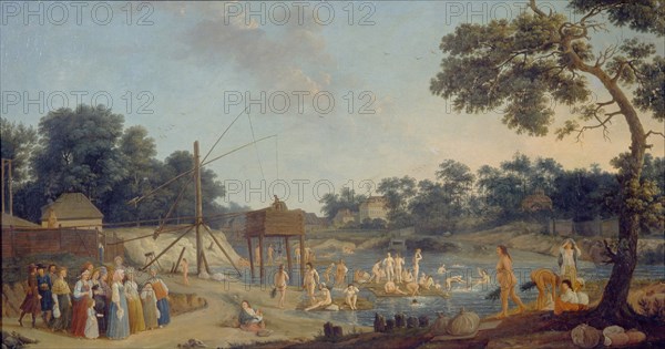 View of the Serebryanichesky Bath Houses in Moscow, 1796. Artist: Barthe, Gérard, de la (active 1787-1810)