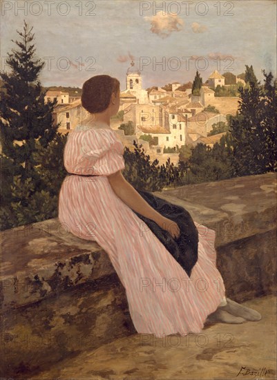 The Pink Dress (La Robe Rose), 1864. Artist: Bazille, Frédéric (1841-1870)