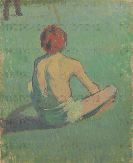 Boy sitting in the grass, 1886. Artist: Bernard, Émile (1868-1941)