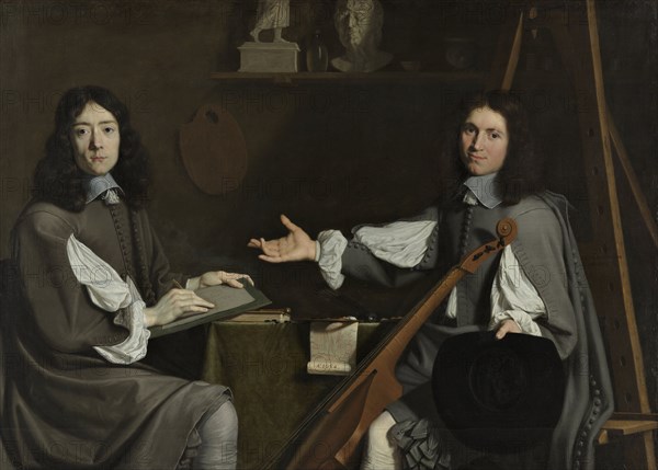 Double Portrait of both Artists, 1654. Artist: Champaigne, Philippe, de (1602-1674)
