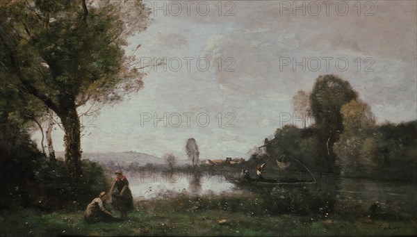 Seine Landscape near Chatou, 1885. Artist: Corot, Jean-Baptiste Camille (1796-1875)