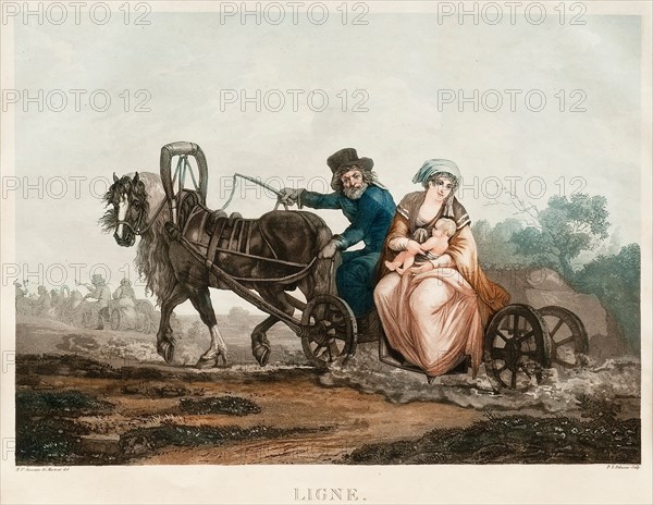 Sledge driving, 1830-1840s. Artist: Damam-Demartrait, Michel François (1763-1827)