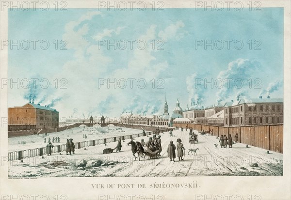 The Semyonovsky Bridge in Saint Petersburg, 1813. Artist: Damam-Demartrait, Michel François (1763-1827)