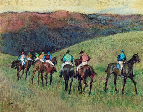 Racehorses in a Landscape, 1894. Artist: Degas, Edgar (1834-1917)
