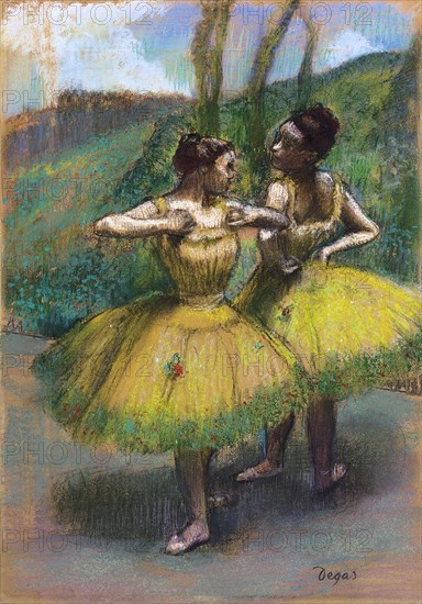 Danseuses jupes jaunes (Deux danseuses en jaune). Artist: Degas, Edgar (1834-1917)