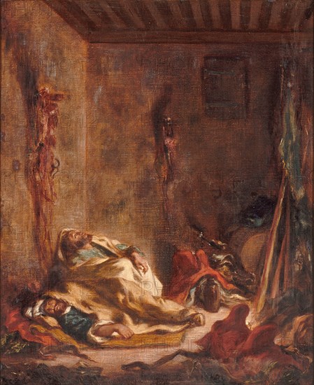A guardhouse in Meknès, 1847. Artist: Delacroix, Eugène (1798-1863)