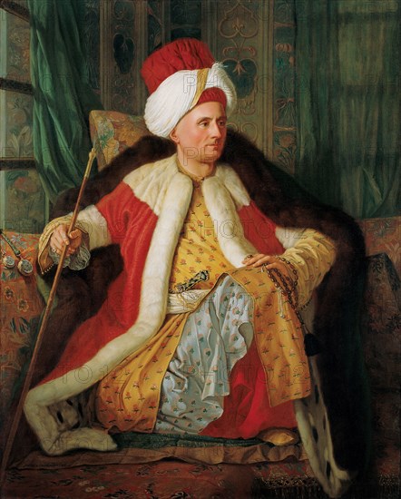 Portrait of Charles Gravier Count of Vergennes and French Ambassador, in Turkish Attire, Second Half of the 18th cen.. Artist: Favray, Antoine de (1706-1791)