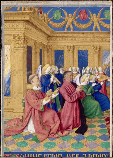 Étienne Chevalier with Saint Stephen, ca 1455. Artist: Fouquet, Jean (1420?1481)