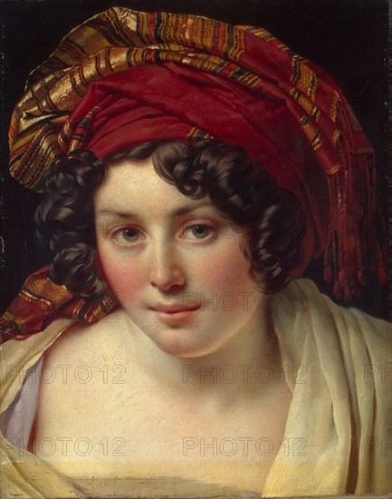 Head of a Woman in a Turban, ca 1820. Artist: Girodet de Roucy Trioson, Anne Louis (1767-1824)