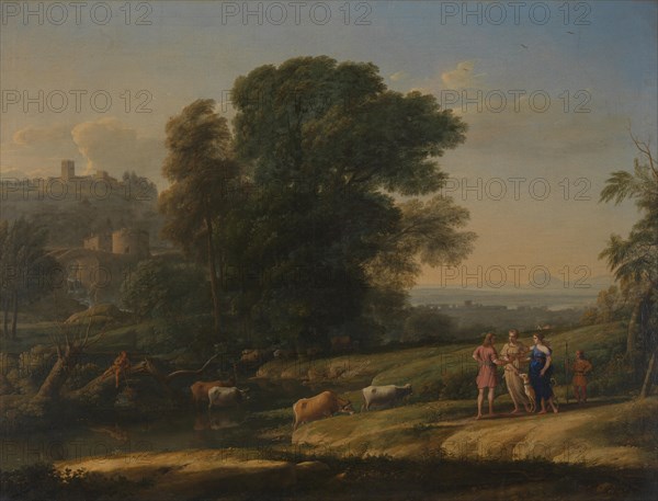 Landscape with Cephalus and Procris reunited by Diana, 1645. Artist: Lorrain, Claude (1600-1682)