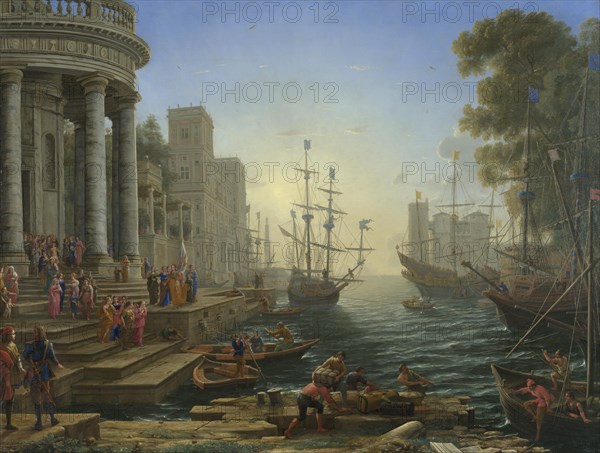 Seaport with the Embarkation of Saint Ursula, 1641. Artist: Lorrain, Claude (1600-1682)
