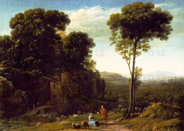 Pastoral Landscape with a Mill, 1634. Artist: Lorrain, Claude (1600-1682)