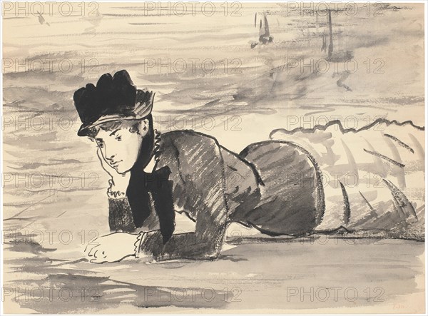 Woman Lying on the Beach. Annabel Lee, ca 1881. Artist: Manet, Édouard (1832-1883)