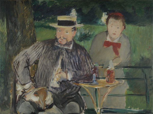 Portrait of Ernest Hoschedé with his Daughter Marthe, c. 1876. Artist: Manet, Édouard (1832-1883)