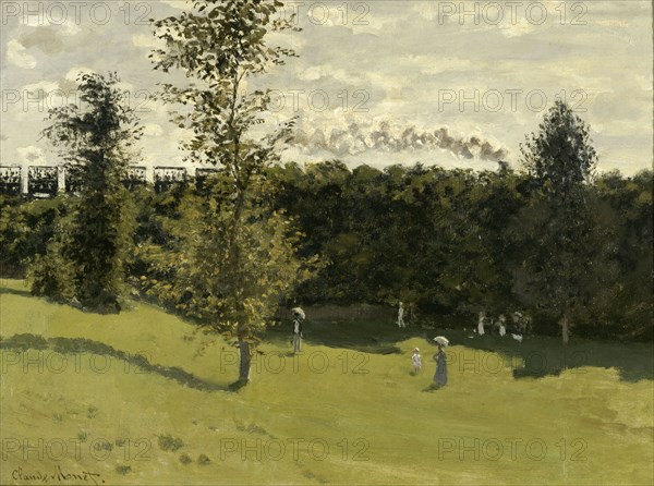 Train in the Countryside, c. 1870. Artist: Monet, Claude (1840-1926)