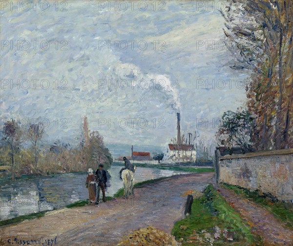 The Oise near Pontoise in Grey Weather, 1876. Artist: Pissarro, Camille (1830-1903)