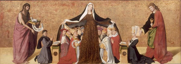 The Virgin of Mercy of the Cadard Family, 1453. Artist: Quarton (or Charonton), Enguerrand (ca 1410?ca 1466)