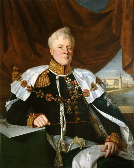 Portrait of Prince Dmitriy Vladimirovich Golitsyn (1771-1844), 1835. Artist: Riss, François Nicolas (1804-1886)