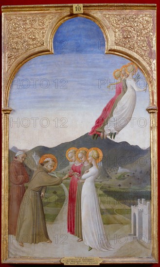 The Mystical Marriage Of St. Francis Of Assisi, 1444. Artist: Sassetta (1392-1450)