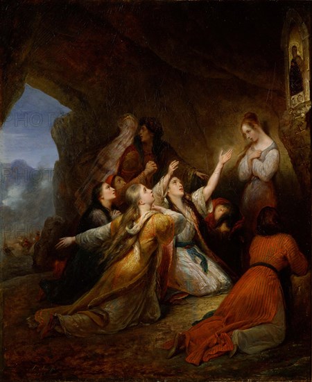 Greek Women Imploring at the Virgin of Assistance, 1826. Artist: Scheffer, Ary (1795-1858)