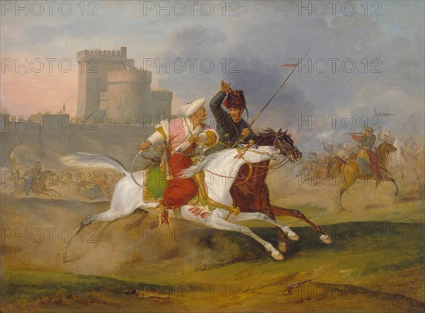 Turk and Cossack, 1809. Artist: Vernet, Horace (1789-1863)