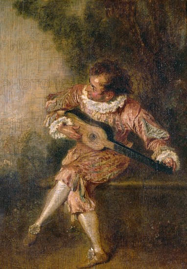 Mezzetino, ca 1715. Artist: Watteau, Jean Antoine (1684-1721)