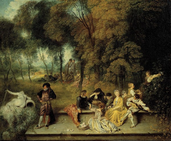 Pleasures of Love, ca. 1718-1719. Artist: Watteau, Jean Antoine (1684-1721)