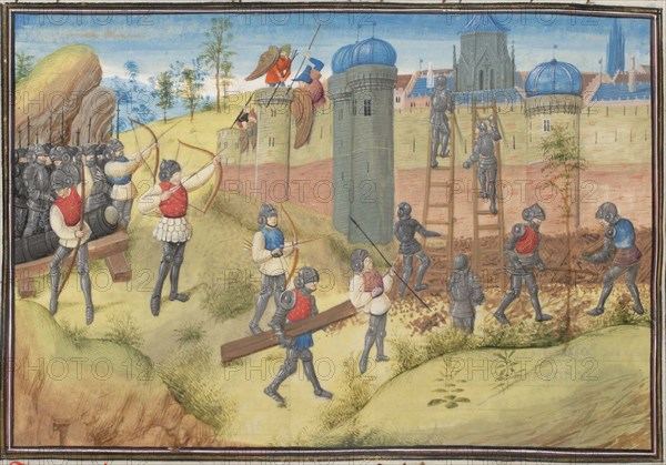 The Siege of Jerusalem, 1099. Miniature from the Historia by William of Tyre, 1460s. Artist: Anonymous