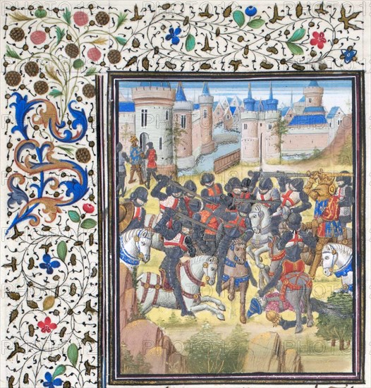 Victory of Richard the Lionheart over Philip Augustus in 1198. Miniature from the Historia by William of Tyre, 1460s. Artist: Anonymous