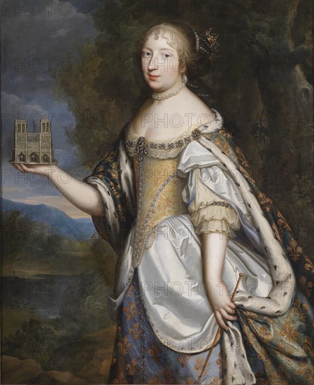 Portrait of Maria Theresa of Spain (1638-1683), Queen consort of France and Navarre. Artist: Beaubrun, Charles (1604-1692)