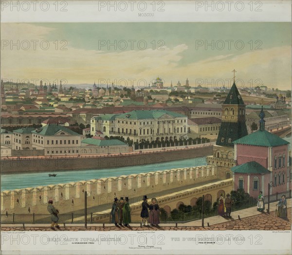 View of Zamoskvorechye from the Kremlin Wall (from a panoramic view of Moscow in 10 parts), ca 1848. Artist: Benoist, Philippe (1813-after 1879)