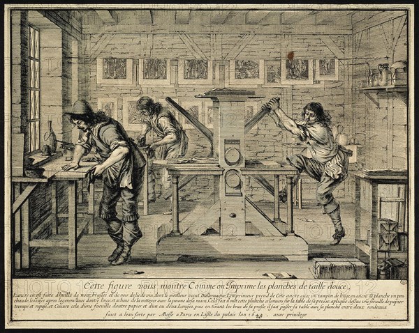 Workshop of an Engraver, 1642. Artist: Bosse, Abraham (1602-1676)