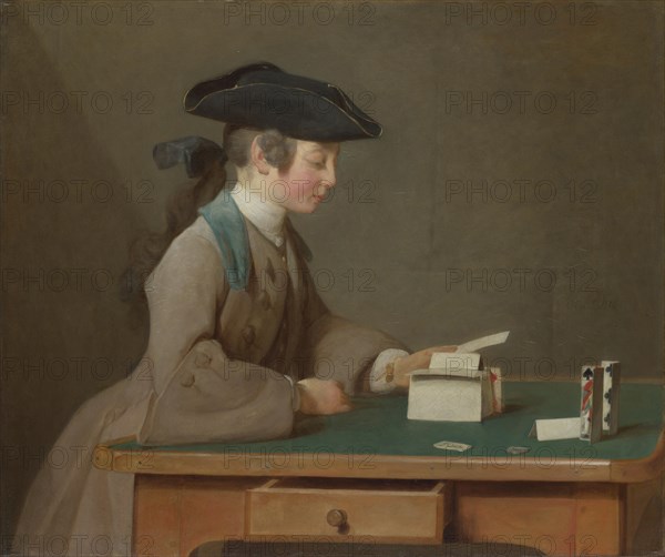 The House of Cards, c. 1736. Artist: Chardin, Jean-Baptiste Siméon (1699-1779)