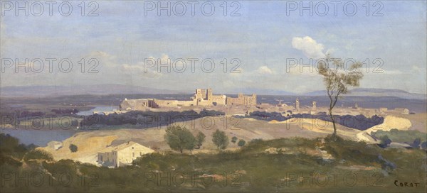 Avignon from the West, 1836. Artist: Corot, Jean-Baptiste Camille (1796-1875)