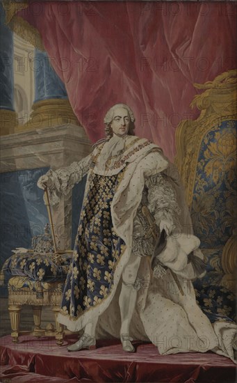 Portrait of Louis XV in his royal costume, ca 1769. Artist: Cozette, Pierre François (1749-1794)
