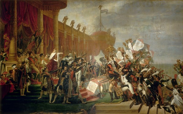 The Army takes an Oath to the Emperor after the Distribution of Eagles, 5 December 1804, 1810. Artist: David, Jacques Louis (1748-1825)