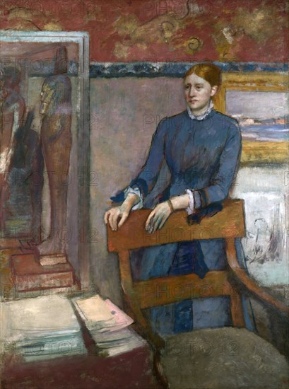 Hélène Rouart in her Father's Study, c. 1886. Artist: Degas, Edgar (1834-1917)