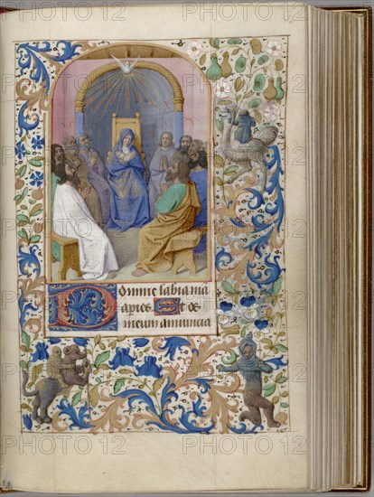 Pentecost (Book of Hours), 1450-1499. Artist: Fouquet, Jean (workshop)