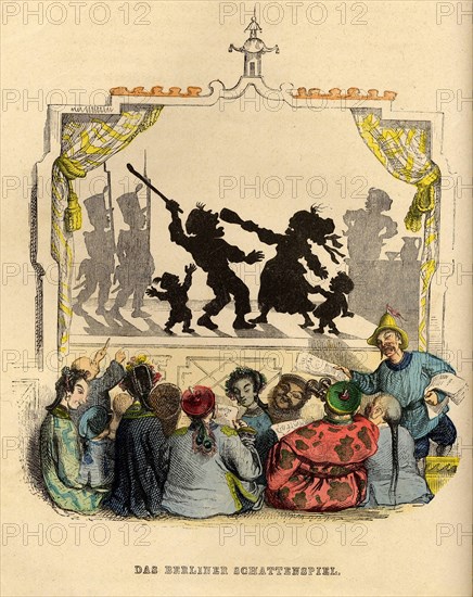 The Berlin Shadowplay, 1840s. Artist: Grandville, Jean-Jacques (1803-1847)