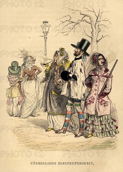 Women's Freedom of Dress, 1840s. Artist: Grandville, Jean-Jacques (1803-1847)