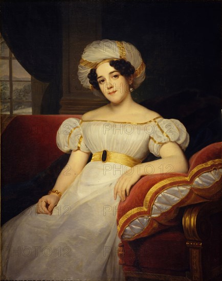 Portrait of Princess Natalya Stepanovna Golitsyna, née Countess Apraksina (1794-1890), 1824. Artist: Hersent, Louis (1777-1860)